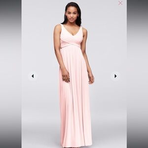 long mesh dress with cowl back detail